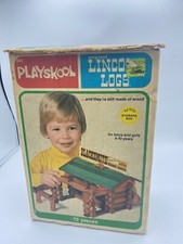 Playskool Lincoln Logs Set 884 Blacksmith 1978 - 72 Pieces Incomplete
