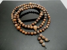 Genuine Kalimantan Wild Agarwood Gaharu Oud 8.5mm Tibetan Prayer Mala Beads 