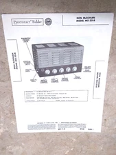 DON McGOHAN MG-20-B TUBE AMPLIFIER Schematic PartsLocator SAMS PHOTOFACTS 189/5