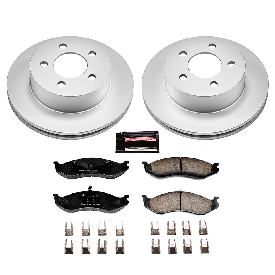 Juego de 2 ruedas delanteras CRK2152 Powerstop discos de freno y pastillas delanteras para Jeep Wrangler Foto 3 de 3