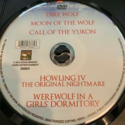 DVD 5 FILM Horror Dire Wolf HOWLING IV Moon of the Wolf - NO Cover