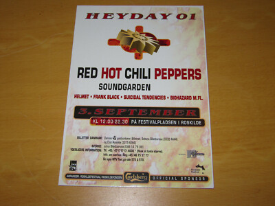 HEYDAY 2001 FESTIVAL ROSKILDE - RED HOT CHILI PEPPERS - PROMO POSTKARTE 