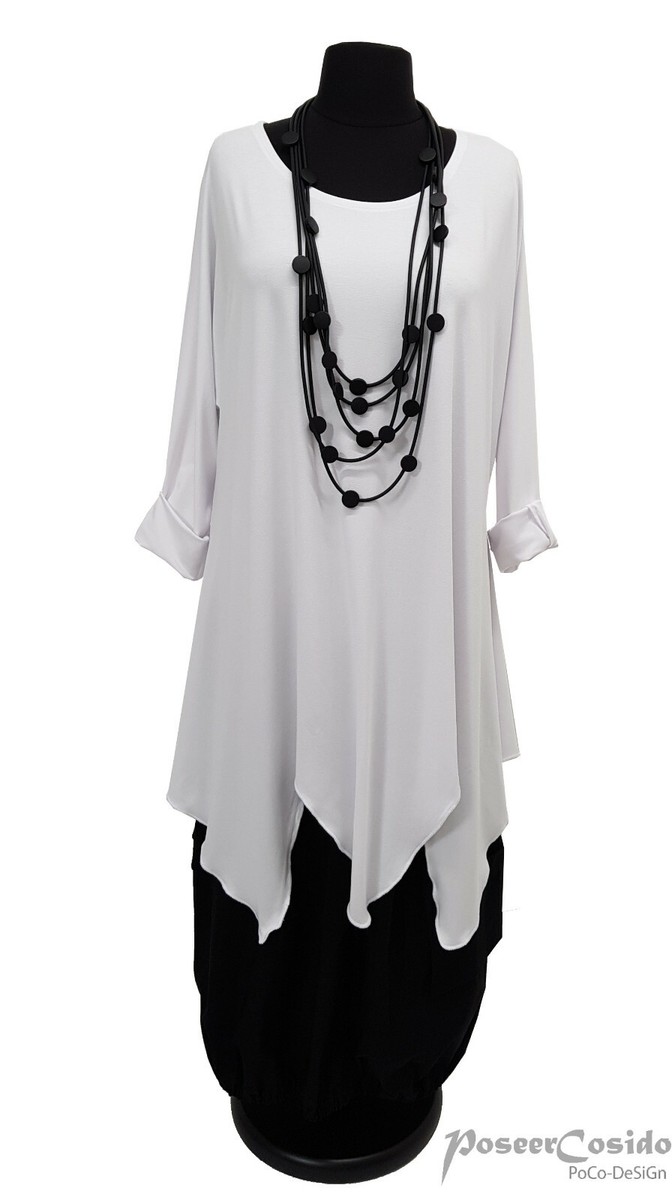 Myo-Lagenlook Oversize Long-Big-Camicia Tunica Turchese 46485052545658 284538983559 - Foto 12