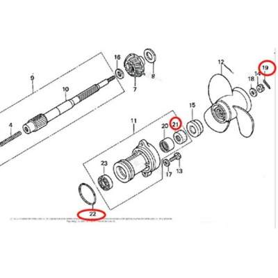 Honda Lower Unit Seal Kit 91251-935-004 91351-ZV4-003 BF8 BF9.9D/A