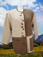 Ideale Winterjacke als Walkjacke mit Strickärmel braun Trachtenjacke Jacke Gr.38