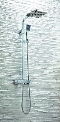 Quadratisches Thermostat Stab Mischventil verstellbar Regendusche starr Steigrohr Kit SK5