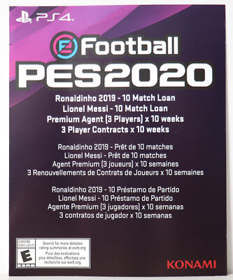 eFootball Pro Evolution Soccer PES 2020 Premium Content (PlayStation 4, 2019)