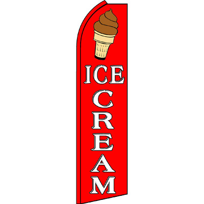 Ice Cream 3 ft X 11 1/2 ft Polyester Swooper Flag
