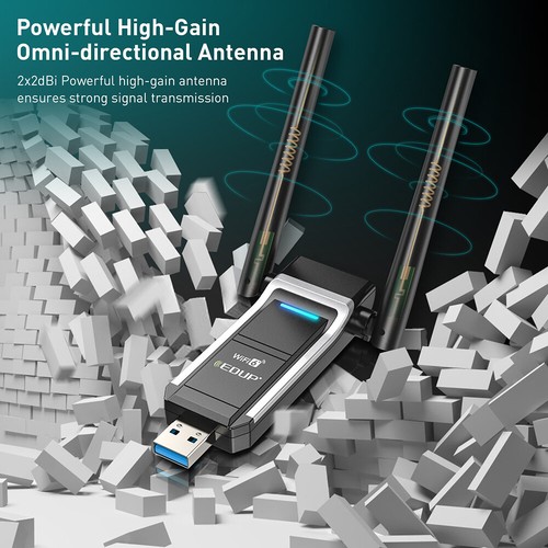 Tarjeta de red adaptador WiFi EDUP WiFi6 USB 3.0 doble banda AX1800 MU-MIMO suave AP - Imagen 8 de 11