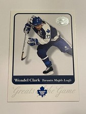 2001 Fleer Greats of the Game Hockey #34 - Wendel Clark - Toronto Maple Leafs