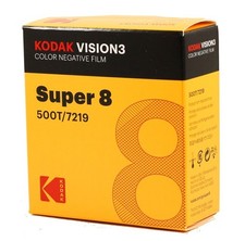 Kodak Vision 3 500T 7219 Super-8 Color Negative Film - NEW in Box