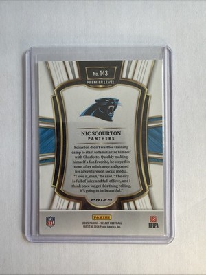 2025 Panini Select - Premier Level Nic Scourton #143 Zebra Prizm