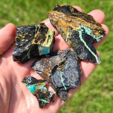 NATURAL BLACK JACK TURQUOISE ROUGH NEVADA USA 96.2 GRAMS