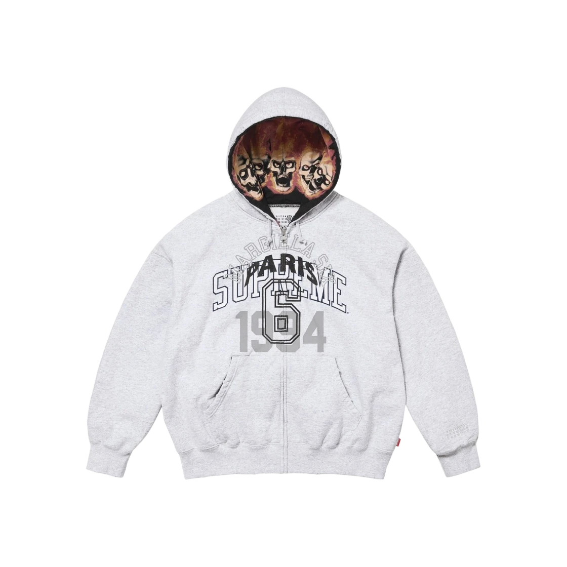 Sweat à capuche zippé Supreme x MM6 Maison Margiela gris cendre   24SS