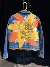 Ray Of Sunshine Upcycled Jean Jacket