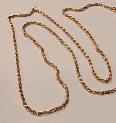 Massive 14K Gelbgold Weizen/Spiga Gliederkette Halskette - 20'' - 4,81 g