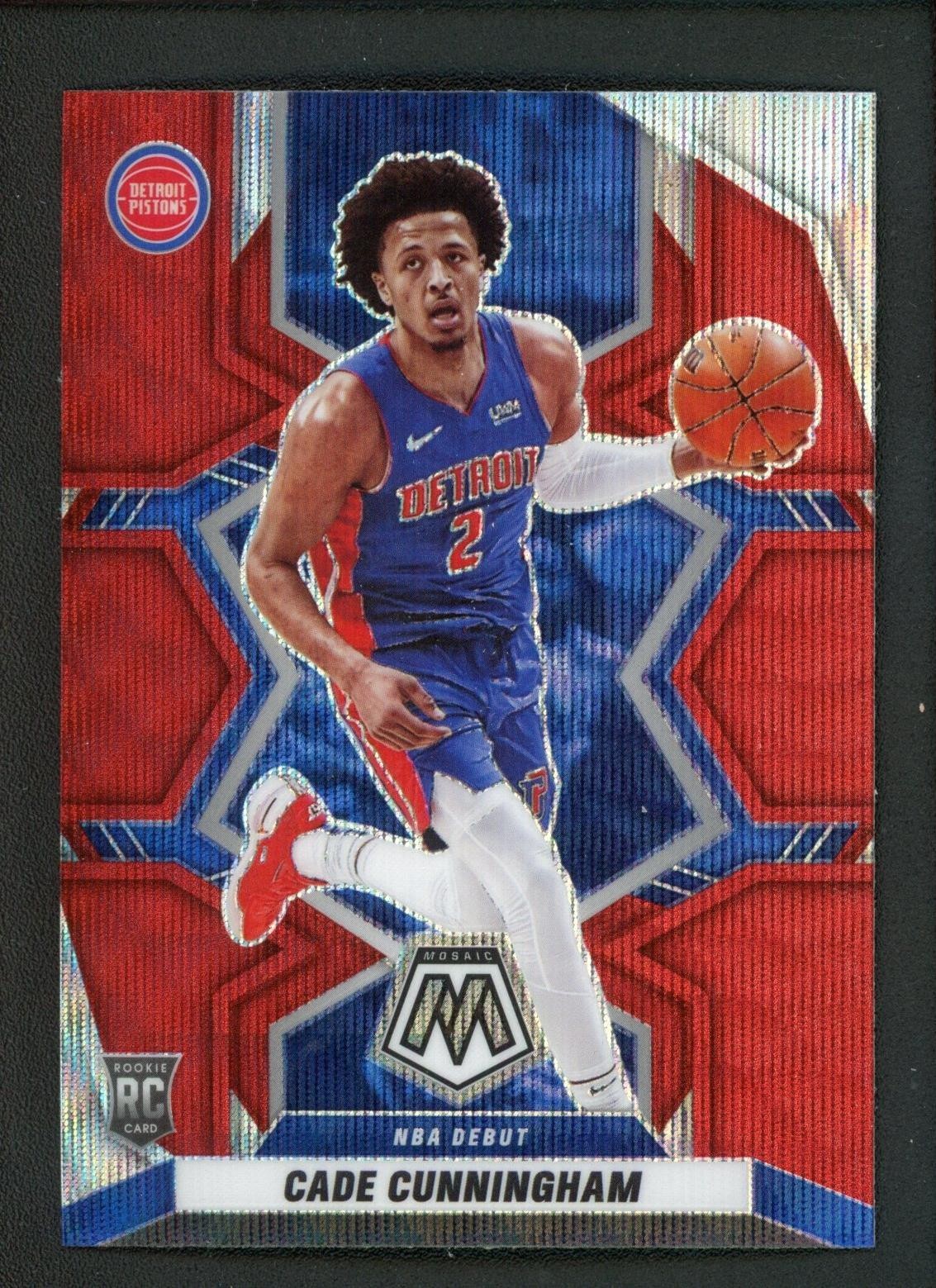 2021-22 CADE CUNNINGHAM PANINI MOSAIC WAVE RED ROOKIE RC #261
