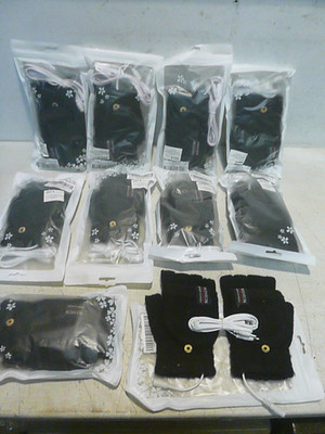 10x Paar USB betriebene beheizbare Handschuhe Voll- & Halbfinger schwarz