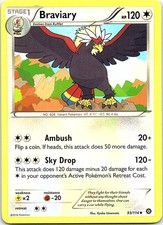 Braviary Steam Siege 93/114 Uncommon Pokemon Near Mint Pokemon Card