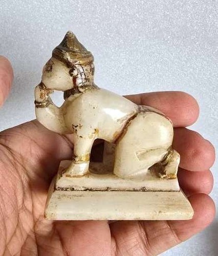 Antique Hindu God Krishna Marbel Statue Vintage Hindu God Hanuman Rare Figure - Picture 6 of 7