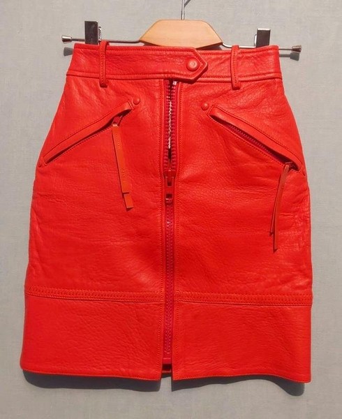 Women Kenzo Skirt Coral Leather 32 / XXS / 40