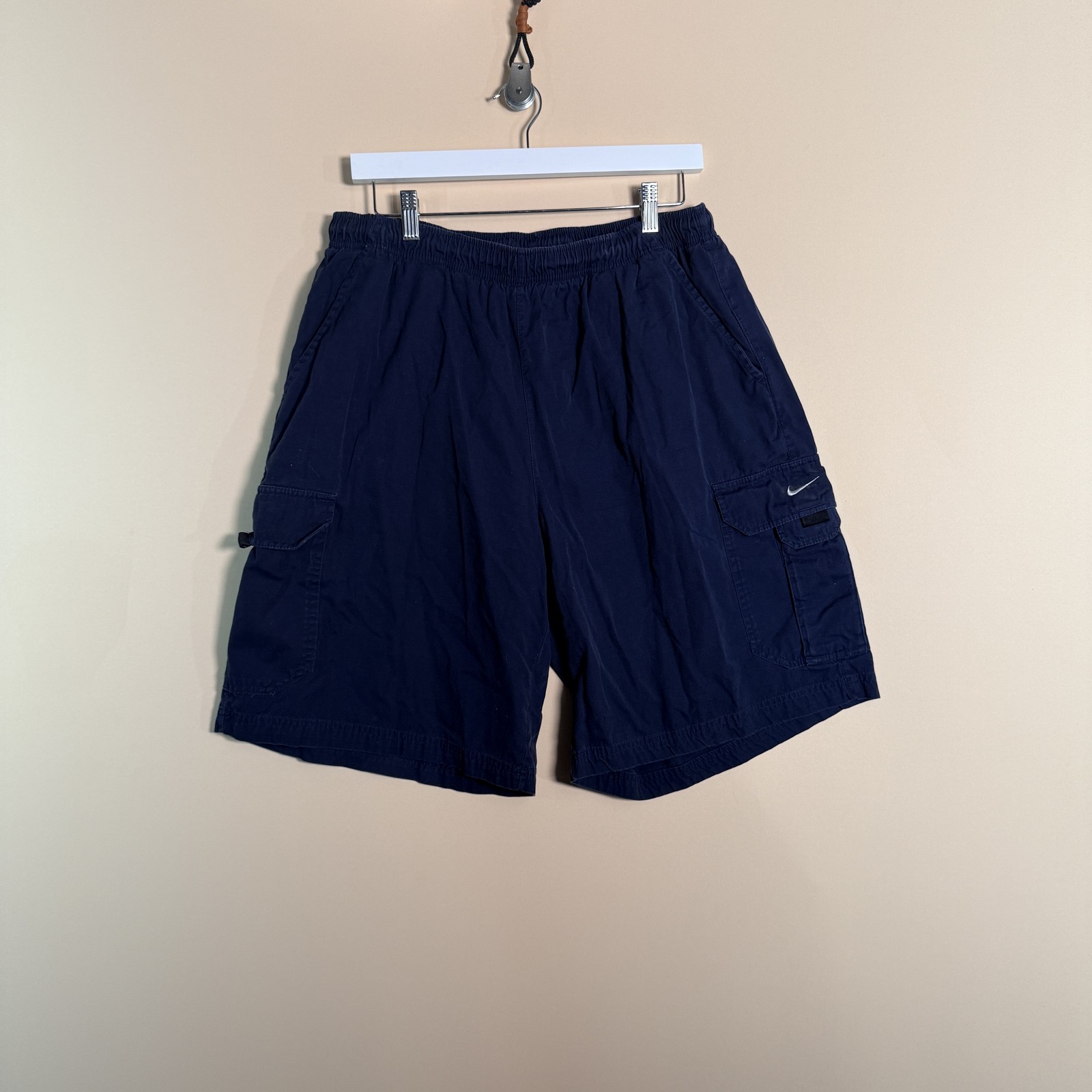 Vintage Nike Y2K Grey Tag Cargo Shorts Navy Blue Men's Size XL