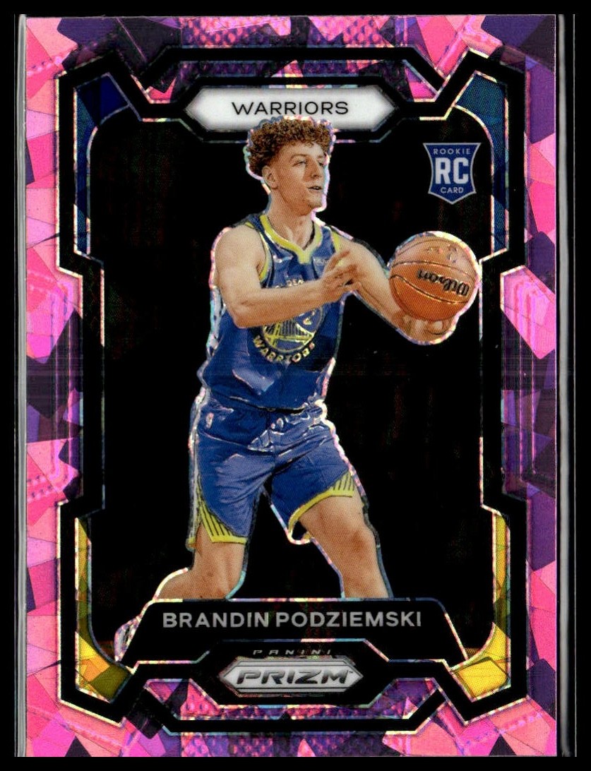 2023-24 Panini Prizm 147 Brandin Podziemski Golden State Warriors RC Pink Ice