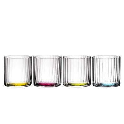 RIEDEL Wasserglas Allroundglas HAPPY H2O OPTIC mit farbigen Böden 4 Stück 330 ml