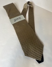 Arrow Men's Necktie Size 60 X4 In Long 100 % Silk Made In USA Brown Color New