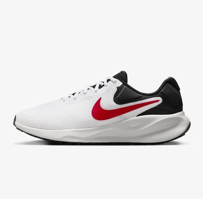 Nike Revolution 7 Men's Shoes White Fire Red Black Sz12 FB2207 102