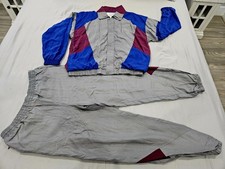 Vintage 80's Givenchy Activewear Tracksuit Windbreaker Top  Pants Mens M Read
