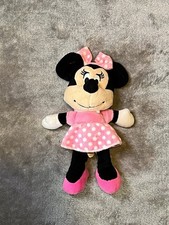 Disney Baby Minnie Mouse Pink Polka Dot Dress Plush Stuffed Animal 9 Inches
