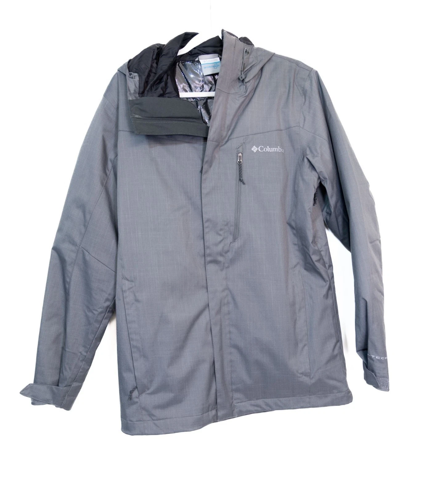 Columbia Mens Size S Omni-Heat Interchange Jacket Gray Insulated & Waterproof