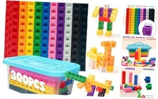 300 Pcs Linking Cubes for Math with Storage Boxes - Kids Counting Blocks Style3