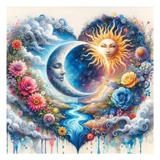 Sun Moon Diamond Art Kit for Adults 12 x 12 Inch DIY Craft