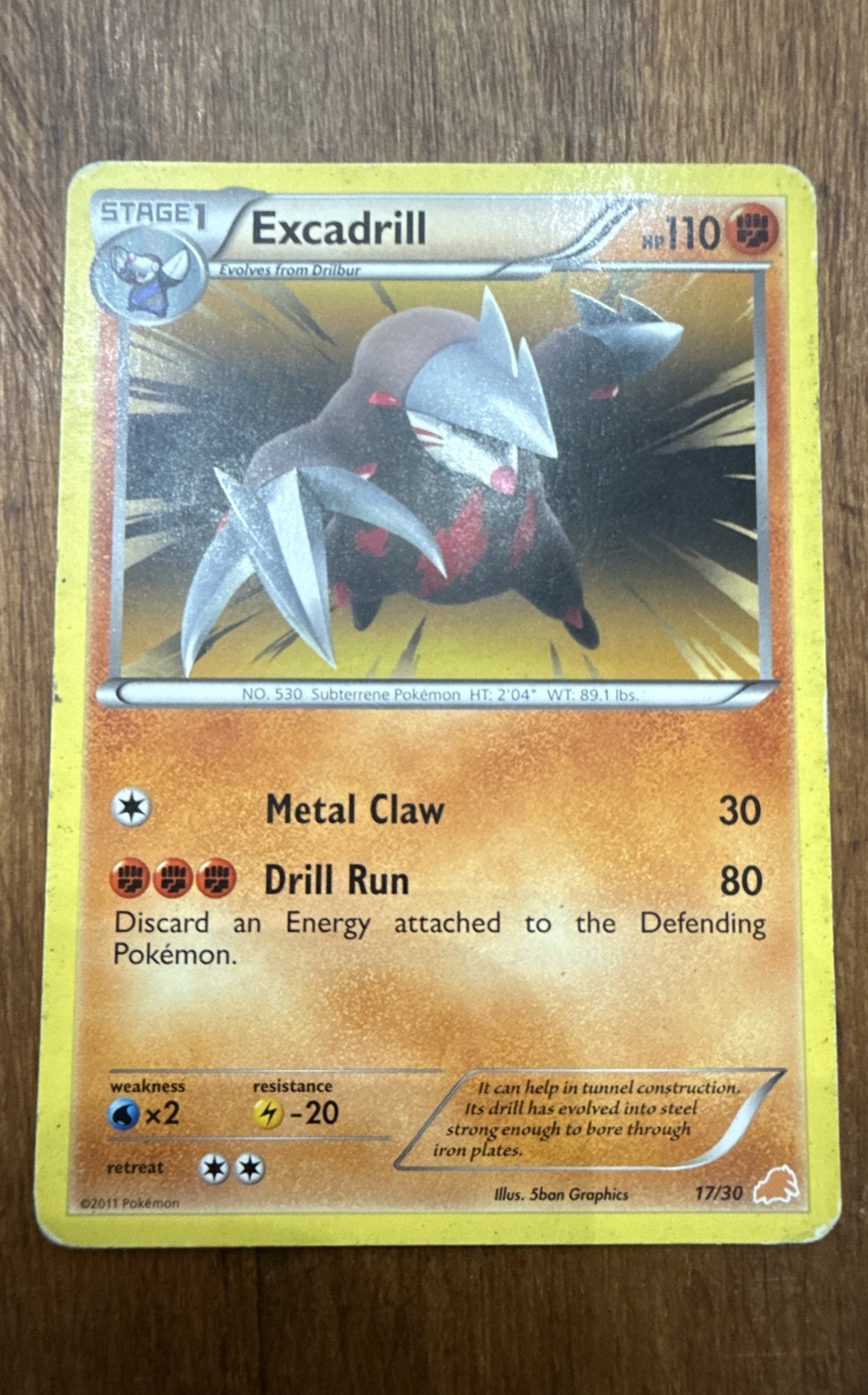 Excadrill (#17 Non-Holo) 17/30 BW Trainer Kit: Excadrill & Zoroark Regular