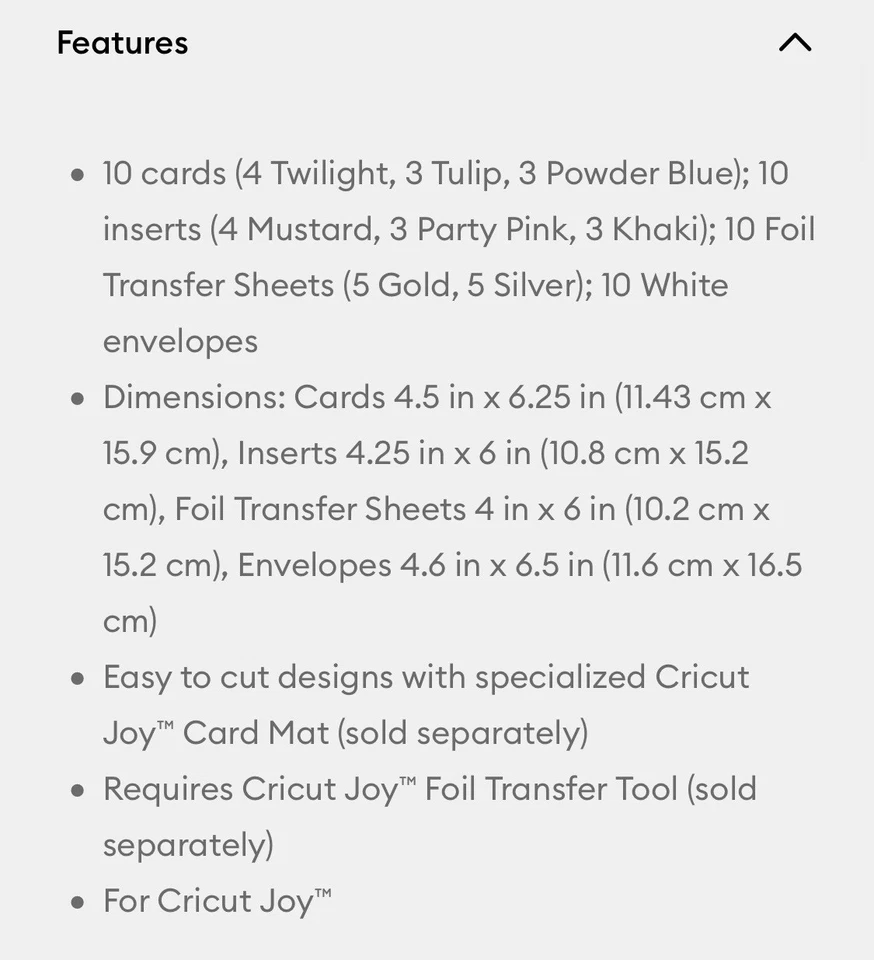 Cricut Joy Foil Transfer Insert Cards Sensei Sampler | 4,25 pulgadas x 6 pulgadas 10 unidades Nuevo en caja Foto 4 de 4