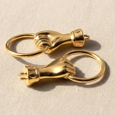 Conector de anillo de sujeción manual enchapado en oro: soporte de dije colgante boho paquete de 2