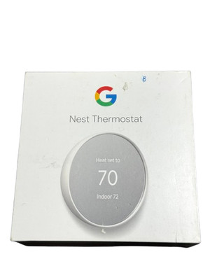 Google Nest Snow Smart Programmable Thermostat Wi-Fi Backlit Display GA01334-US
