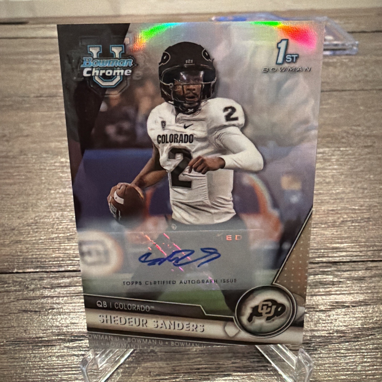 2023 Bowman Chrome University Refractor Shedeur Sanders 1ST ROOKIE AUTO /499