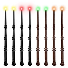 KingVows Light Up Magic Wizard Wand with 4 Color Lights Sound - Set of 8 Illum