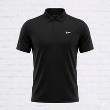 Nike Golf Dri-Fit Polo Shirt Mens Large Black Tour Performance Short Sleeve
