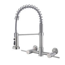 Wall Mount Kitchen Faucet, 8 Inch Center Wall Mount Kitchen Sink Faucet with ...
