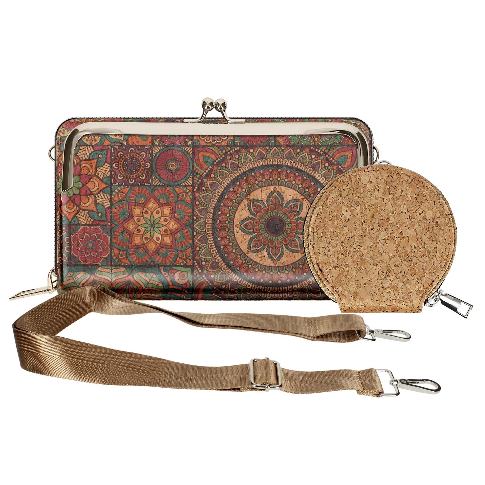 Pochette en liège véritable Avizar sac bandoulière éco-responsable chic