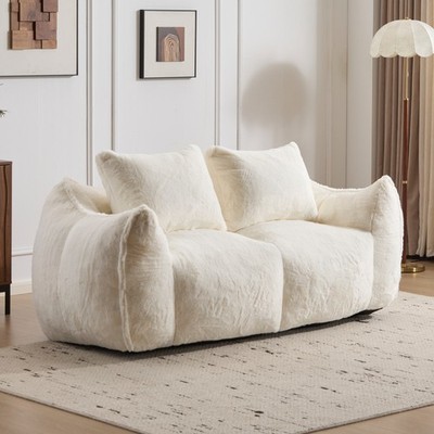 Bean bag sofa does not require assembly, comes with two pillows and armrests