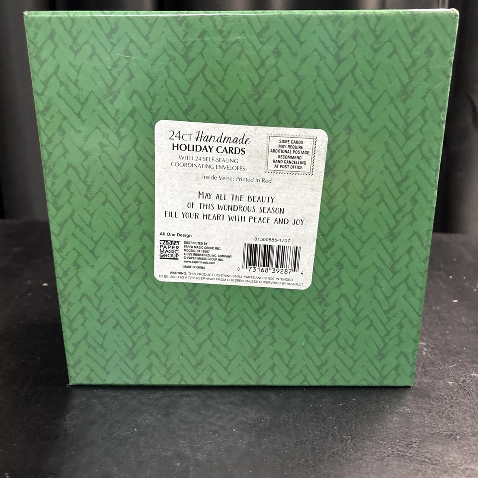 24 Count Handmade Cards W/Envelopes Holiday Wishes Reindeer Christmas Tree New - Image 3 of 4