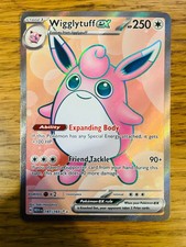 N-MINT! Wigglytuff ex (187/165) S&V 151 Full Art Ultra Rare Pokemon Card!