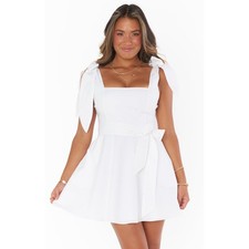 Show Me Your Mumu White Tie Shoulder Mini Dress NWT