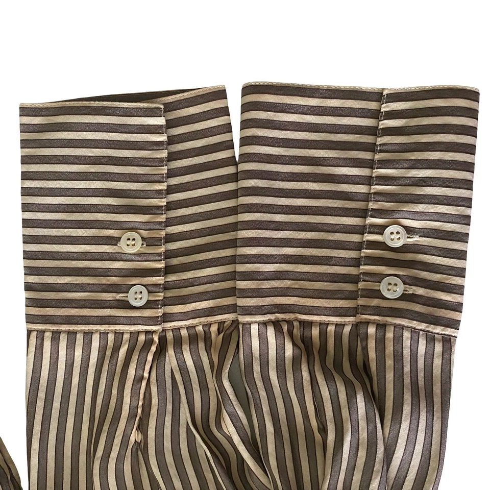 VALERIE STEVENS в полоску шелк рубашка на пуговицах блузка женщин размер 14 - Изображение 4 из 4