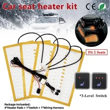 Universal Car Seat Heater Alloy Wire Heating Pads 3 Level Warmer Square Switch